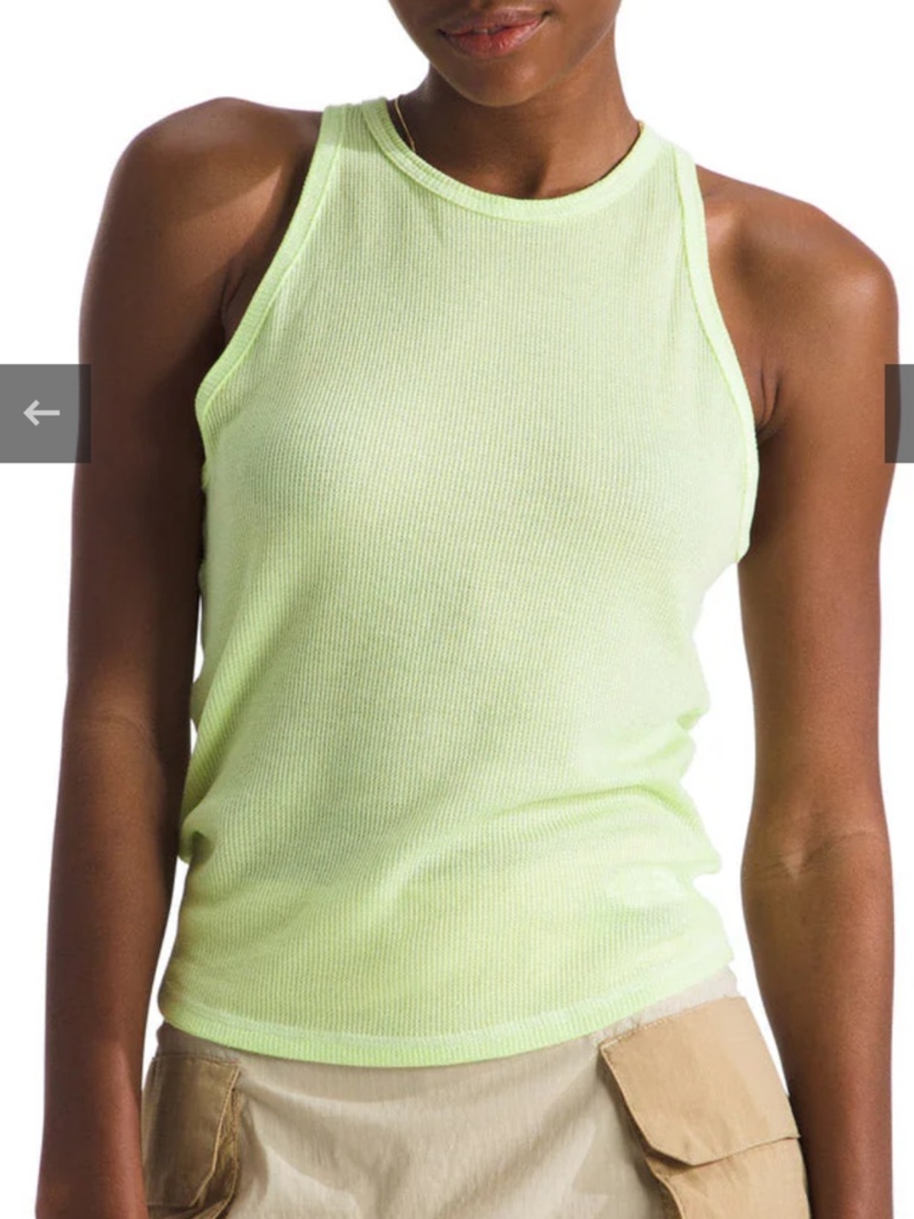 The North Face sunpeak waffle tank top Astro lime yellow green M